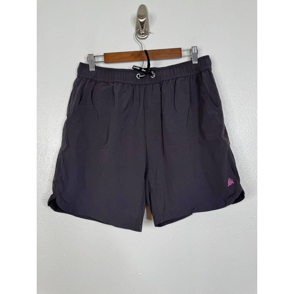 Good Get Pickleball Shorts Mens XL Gray Pink Logo Lined Athletic Gym Training